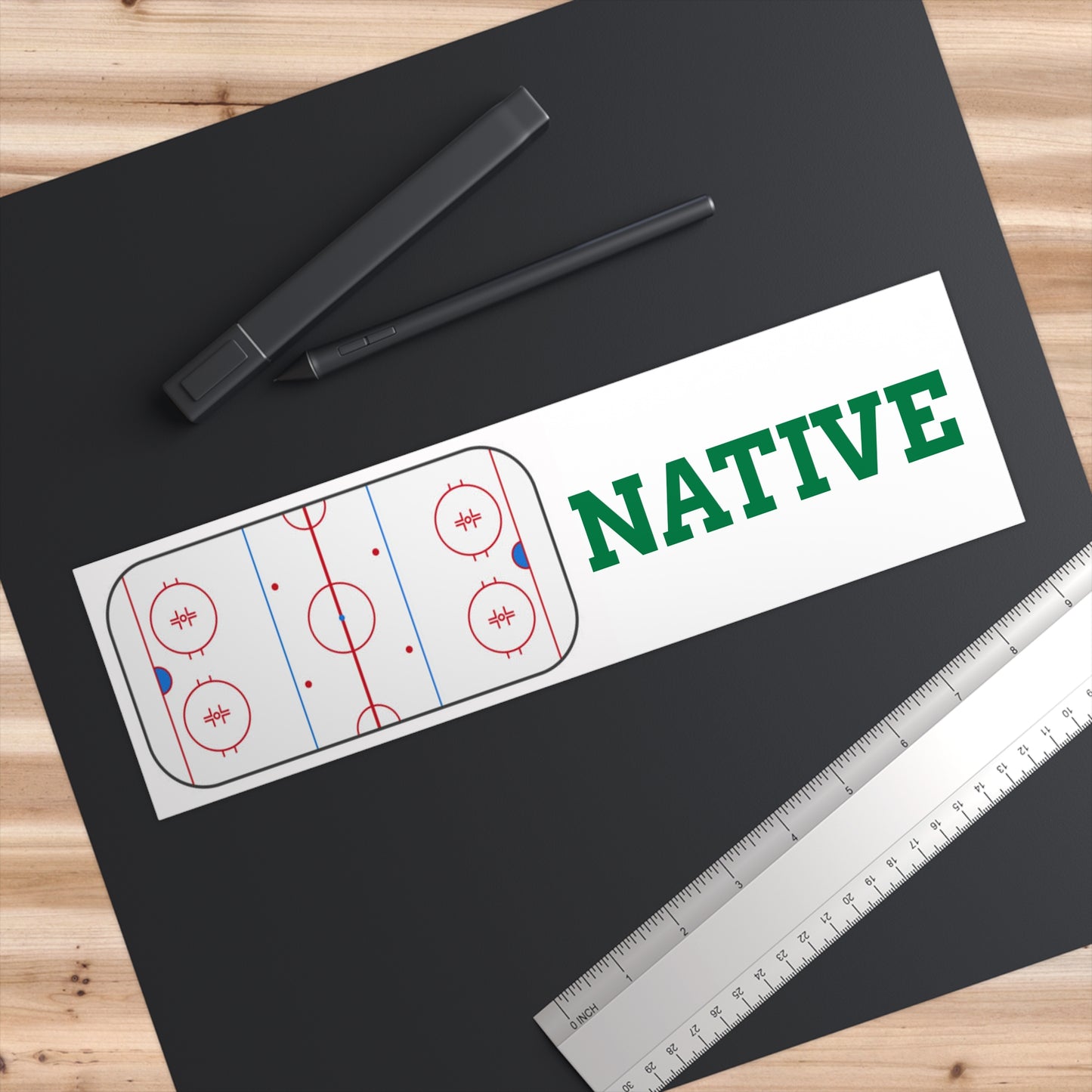 Native Hockey Bumper Sticker - Perfect for Sports Fans and Road Trips
